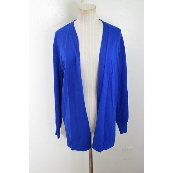 Chico's Womens 2 Small Cardigan Sweater Size 2 Fancy Stitch Rich Cobalt Blue New - Picture 1 of 5
